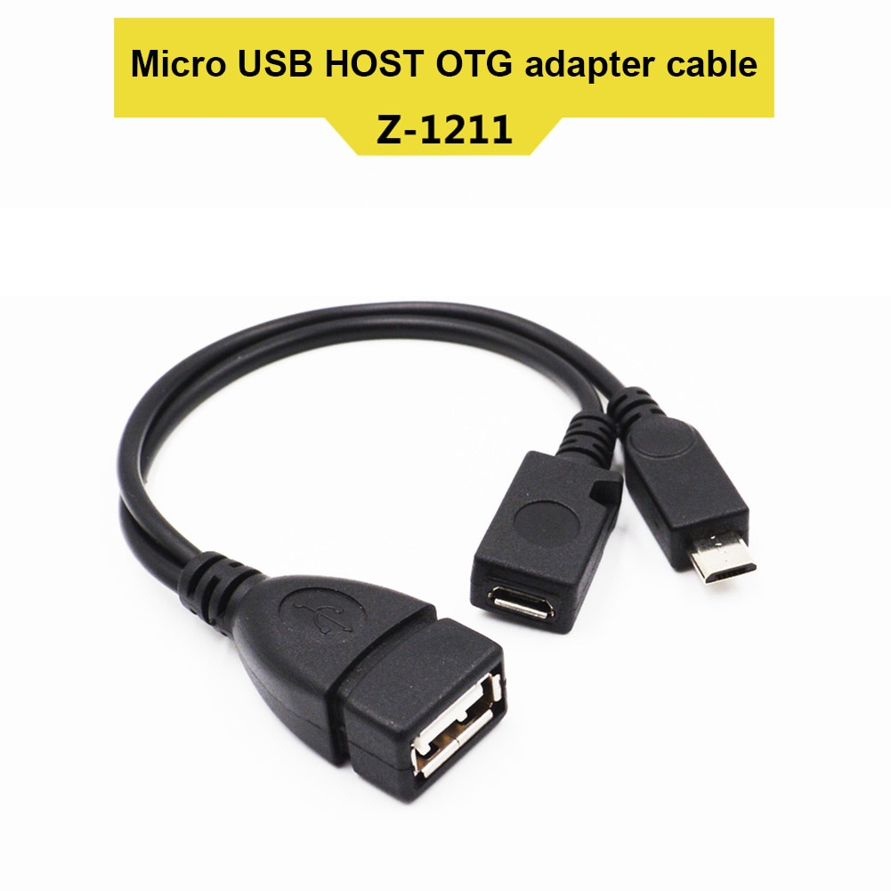 2 In 1 Otg Micro Usb Host Power Y Splitter Usb Adapter Naar Micro 5 Pin Man Vrouw kabel