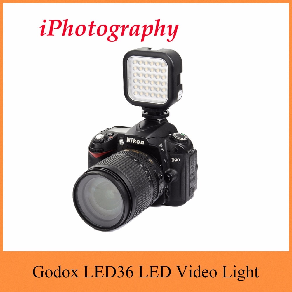 Godox LED36 5500~6500K LED Video Light 36 LED Lights Lamp Photographic Lighting for DSLR Camera Camcorder mini DVR