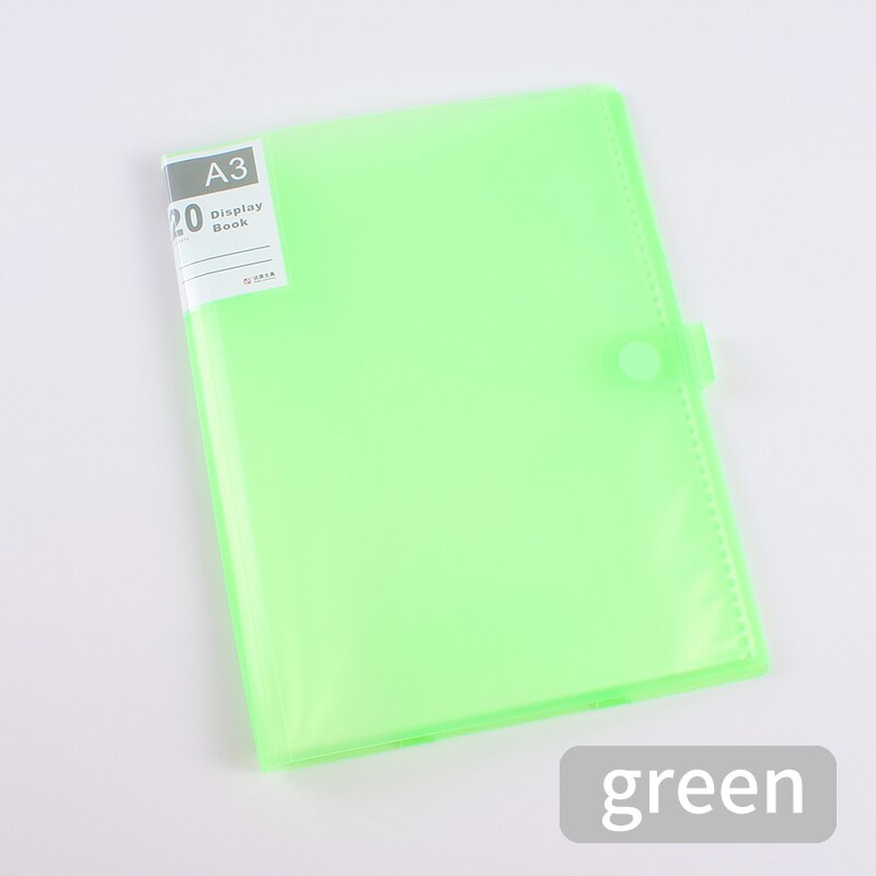 Wodoodporna torba na dokumenty A3 Organizer książka danych dokument o dużej pojemności etui na dokumenty rachunek teczka uchwyt teczka materiały biurowe: zielony 20 pages