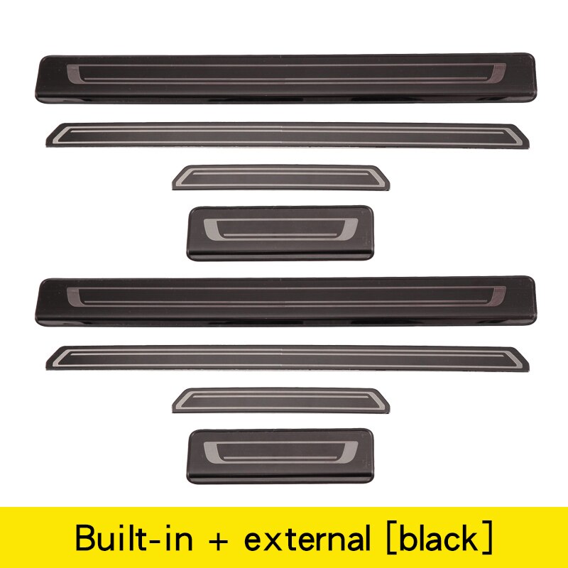 Golf Mk8 Instaplijsten Golf 8 Interieur Accessoires Rvs Welkom Pedaal Decoratieve Strip Car Sticker: black 8pcs