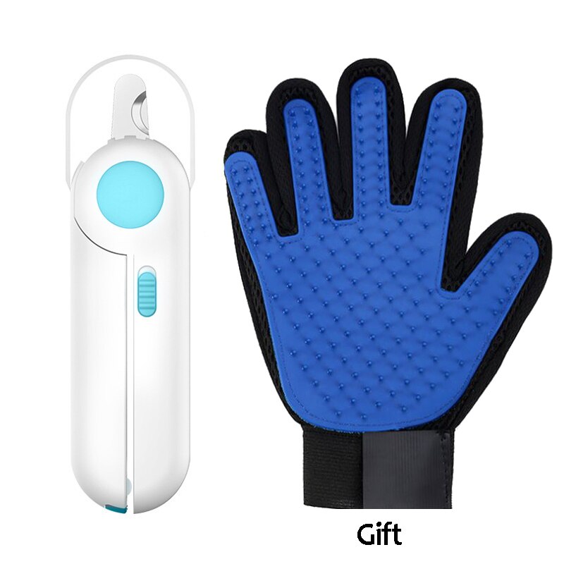 LED Light Dog and Cat Nail Clipper Pet Cat Cutter Cutting Machine Beauty Scissors Animal Cat Locks Pet Nail Trimmer: Blue