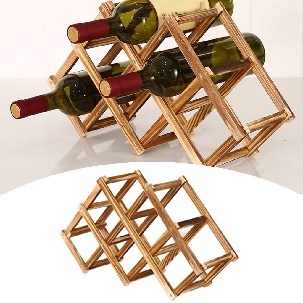 Folding Wood Wine Rack Display Table Bottle Storag... – Vicedeal
