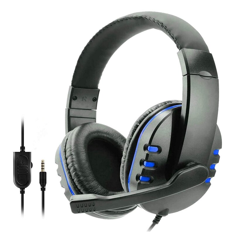 -Wired Headphones with Mic Laptop Phone Stereo Sound Gaming Computer Headset for Sony PS5 PS4