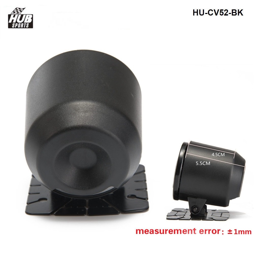 Svart 52mm bilmätare podhållare instrument justerbart enkelroterande fäste hu -cv52- bk