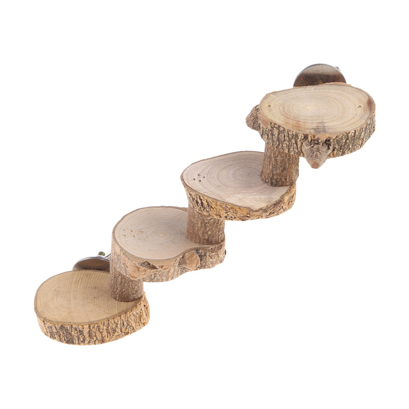 Plateforme de perche en bois pour oiseaux, échelle d&#39;escalade en bois, support d&#39;entraînement, 4 étapes, perroquet, toilettage des ongles, jouet à mâcher, aire de jeu