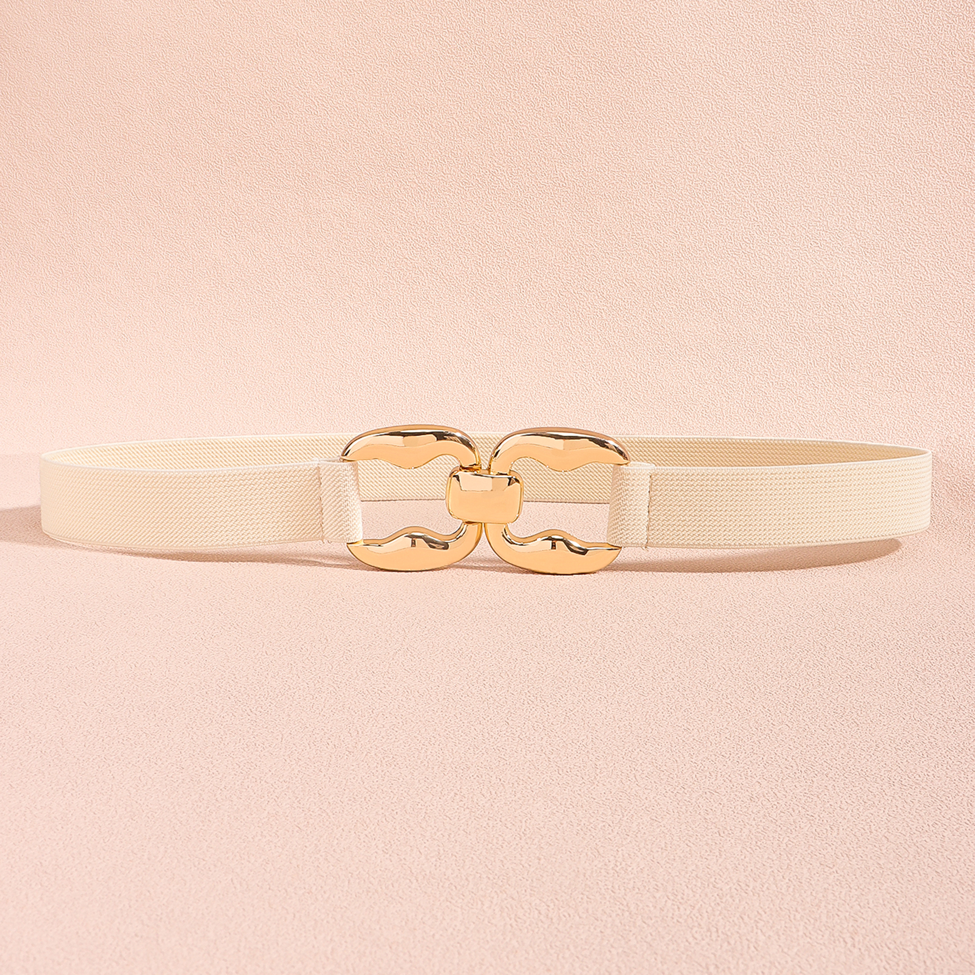 Accesorios de con cinturón elástico vintage, accesorios con un vestido para mujer con cintura alta: Beige