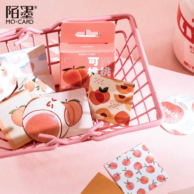 46 pcs/box Cute peach Decorative Stationery Stickers set Kawaii fruit Scrapbooking DIY Diary Album Stick Lable