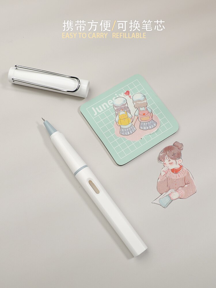 Ins White Pen Knife for Journal Notebook Cute Paper Knife A4 Cutting Board Set Utility Knife Box Cutter