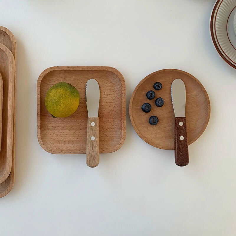 Wooden Bamboo Serving Tray Tea Cup Saucer Trays Fruit Plate Storage Pallet Plate Decoration Food Rectangular Plate Holder Mat