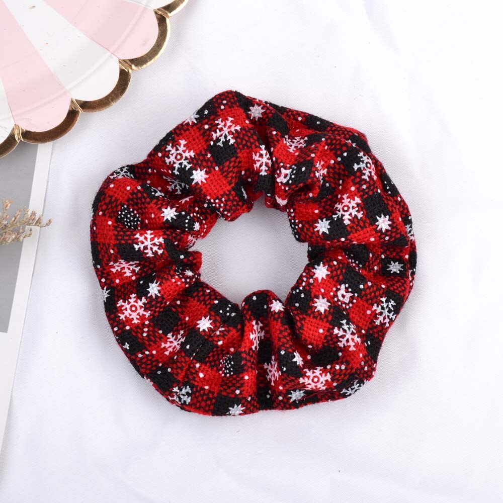 Elastisk jul scrunchie hår gummiband tillbehör gum bronzing hår rep hästsvanshållare huvudbonad 077: 6