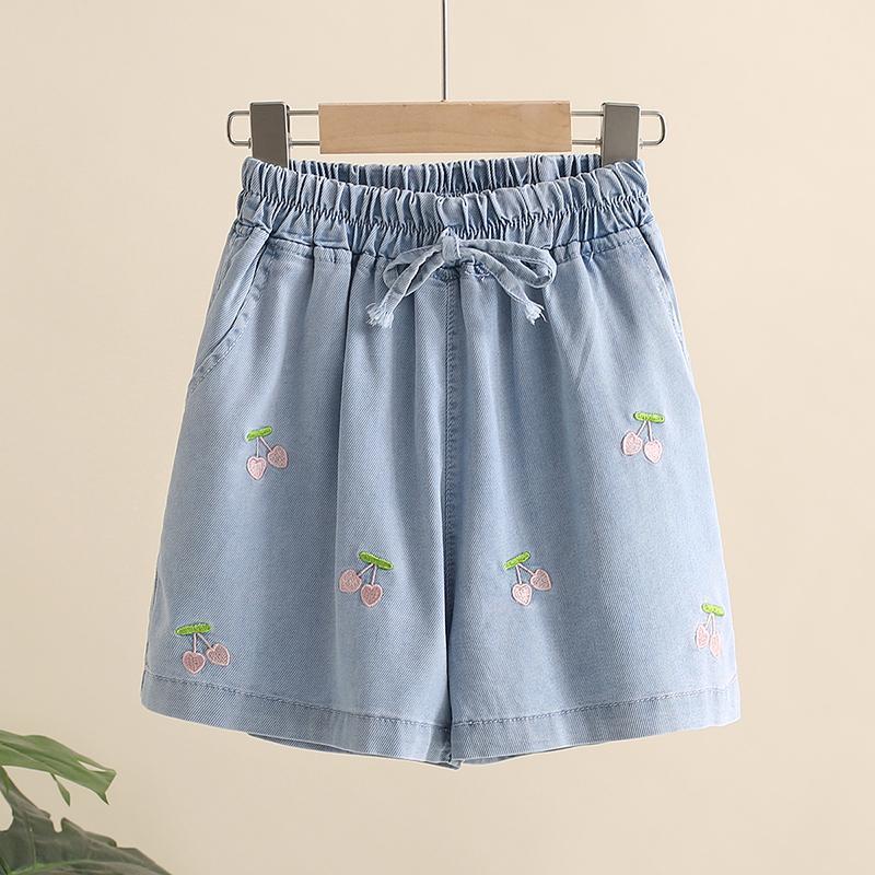 2022 Summer Kids Shorts Girls Denim Shorts Short Princess Jeans Children Girls Shorts Embroidered Girl Clothing E86: yintao / 12