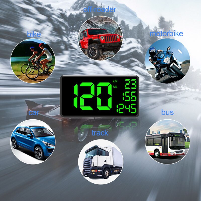 C1090 GPS Speedometer 6.2 "Screen Car HUD Display Overspeed Warning Alarm System Motorcycle Refit Accessories