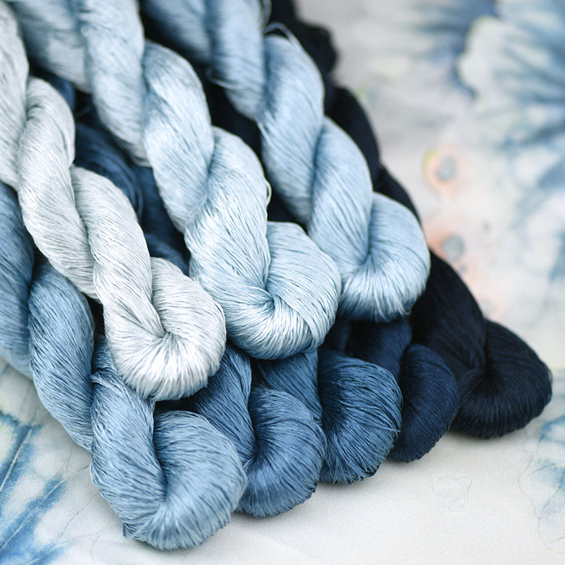 silk embroidery thread / 100% silk thread /hand embroidery embroider cross stitch/Prussian blue/8 pure colors: 8 colors