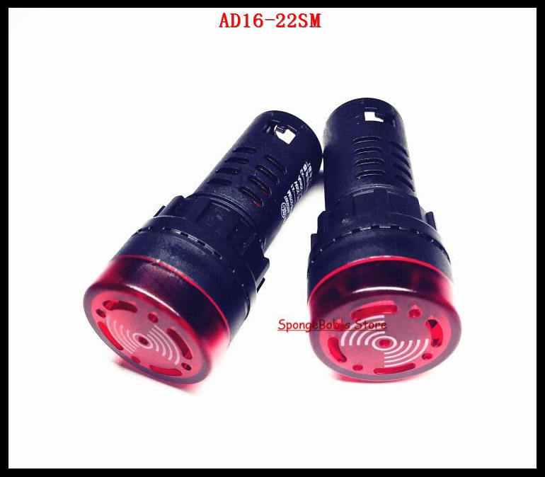 3 stks/partij AD16-22SM 22mm AC/DC 12 v, 24 v, 110 v, AC220V Sirene Buzzer Rode LED Indicator Light Pilot Lamp
