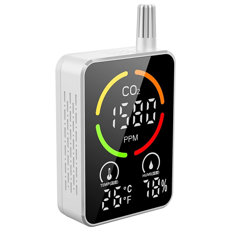 Portable CO2 Meter, Smart 3-In-1 Tool For Carbon Dioxide Detection, Thermometer For Monitoring Indoor Air: Rose Gold