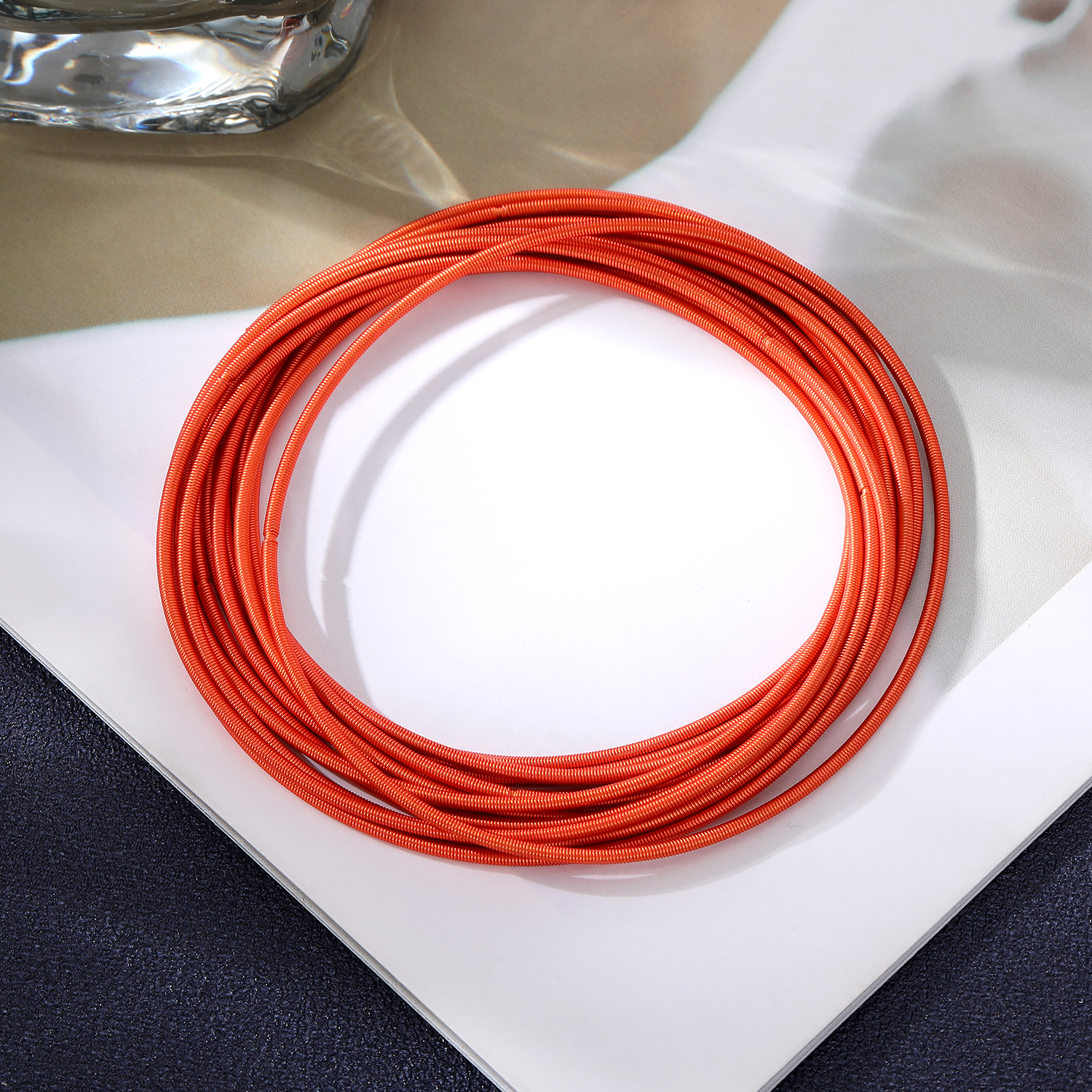 Stainless Steel Spring Bracelet Set Bohemian Style Color Bracelet 12 laps Set: Black Zinc Plated