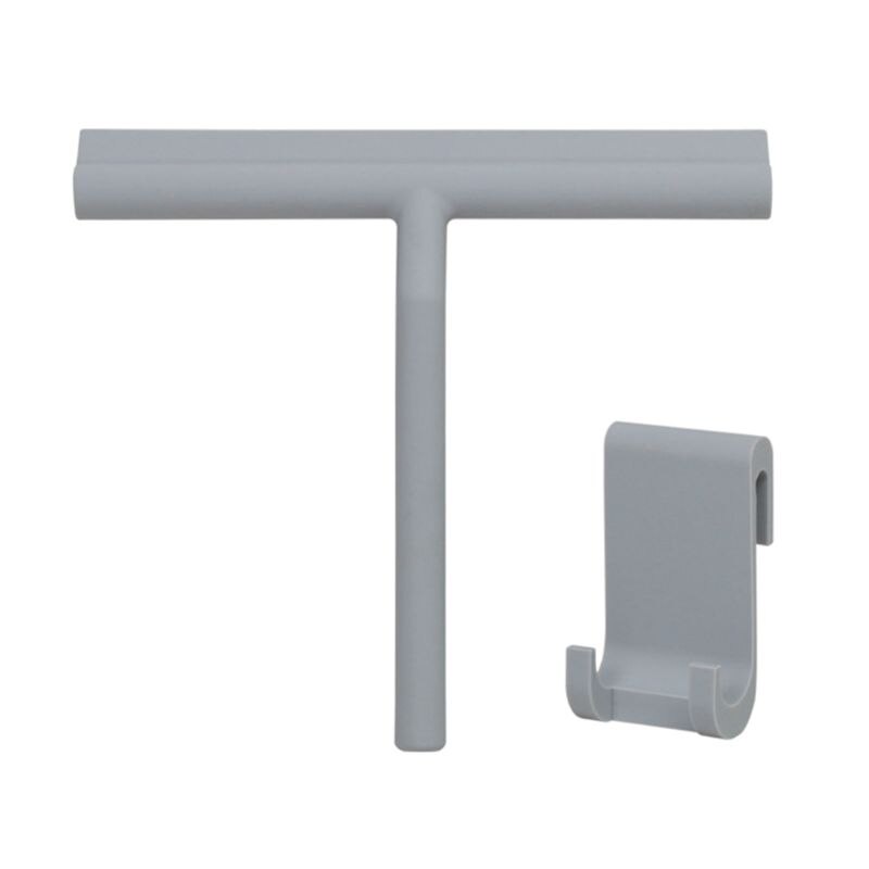 Silicone Window Tile Glass Wiper Cleaner Squeegee Shower Mirror Cleaning Holder M6CE: Gray