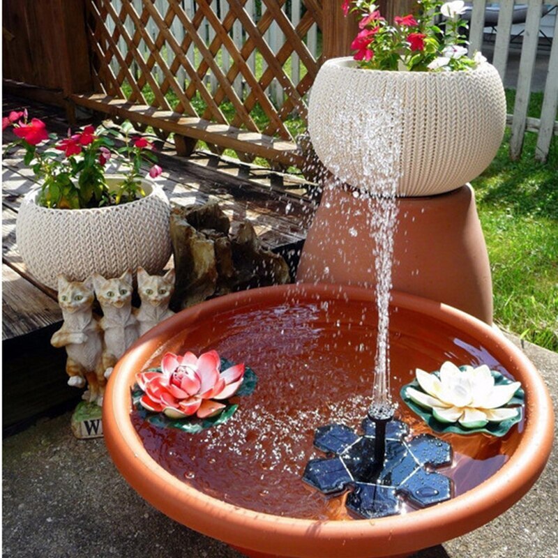 Mini Solar Powered Fountain Garden Pool Pond Solar Panel Floating Fountain Garden Decoration Water Fountain