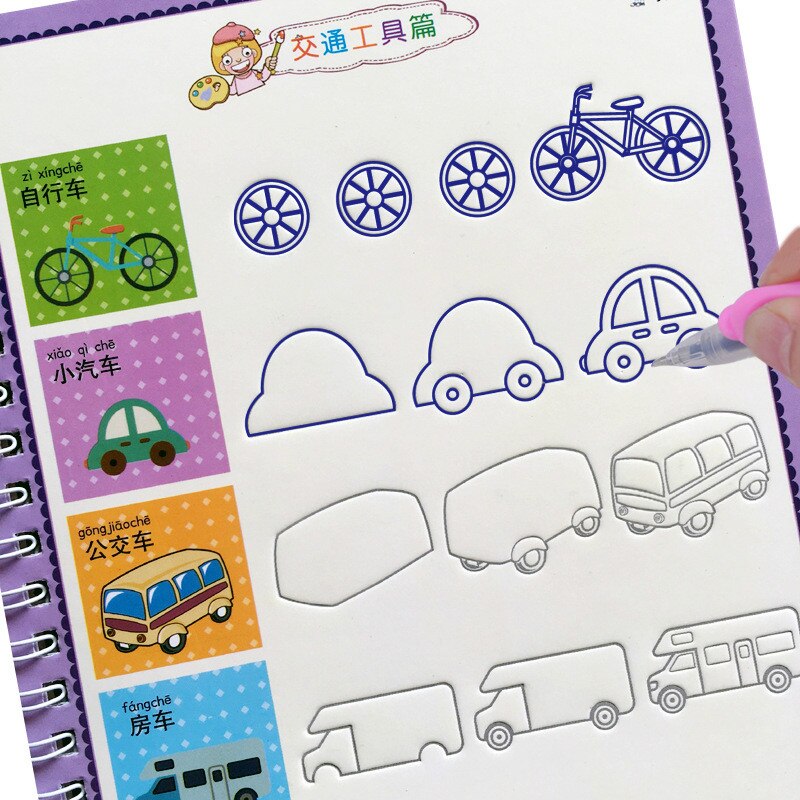 4 böcker barn kalligrafi copybook skriva engelska bokstäver barn lär sig räkne skola måla övning konst copybook