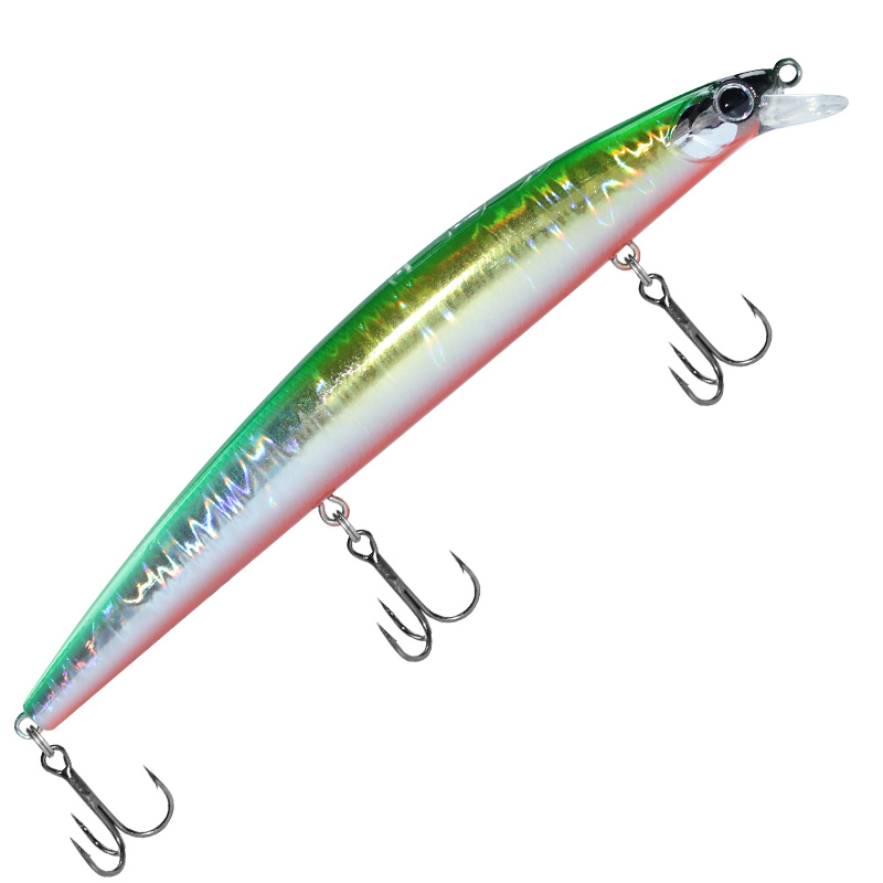 Señuelo de pesca Minnow 120mm 14,5g 140mm 21g agua salada lubina negra Lucio cebos duros de fundición larga: 120 mm / Blanco