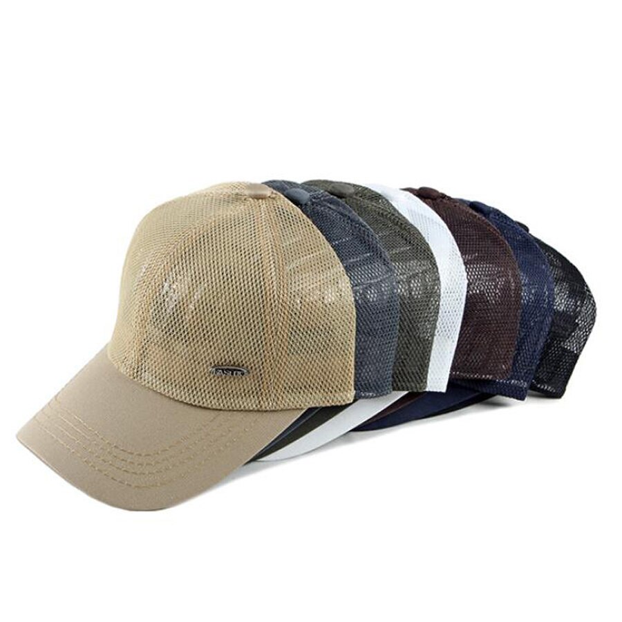 Heren mesh pet lente zomer zonnepet dames ademende baseball pet effen verstelbare trucker pet heren dames zonnehoed