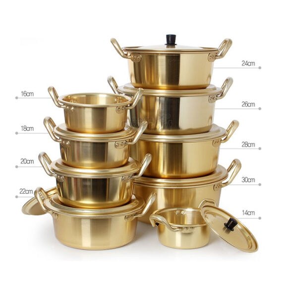 Husholdning guldsuppe pot korea madlavning nudler gryde instant noodle skål køkken madlavning værktøjer passer induktion komfur og brand komfur