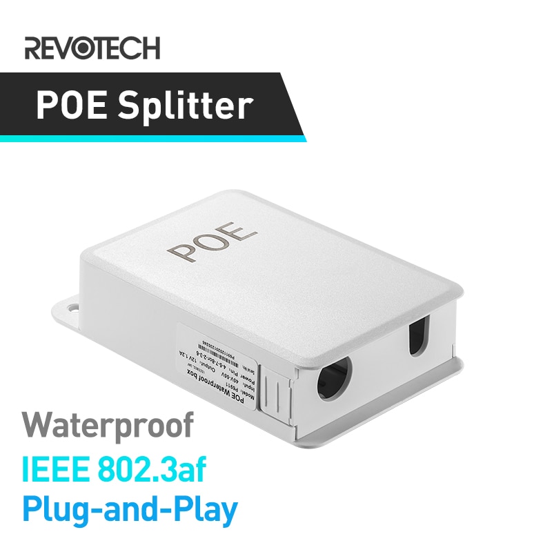 Waterproof Outdoor PoE Splitter IEEE 802.3af 10/100Mbps Power over Ethernet for IP Camera 48V POE Transfer 12V/1.2A