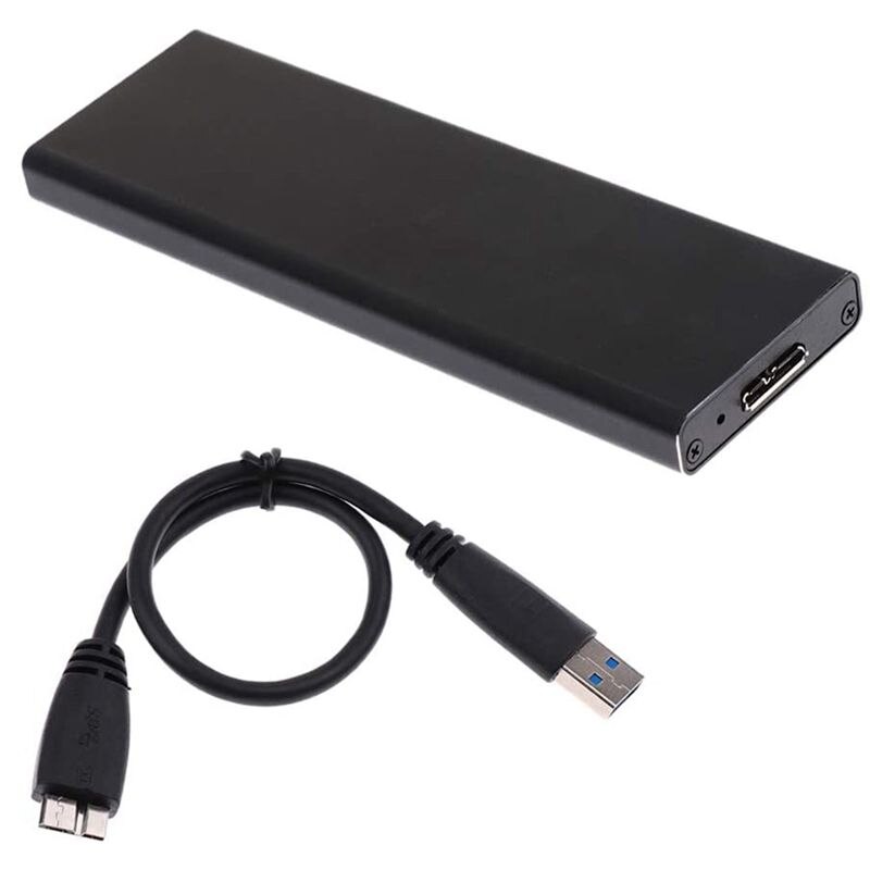 SSD to USB3.0 Hard Disk Enclosure External Case 6+12 Pin for Apple Air A1370 A1369: Black