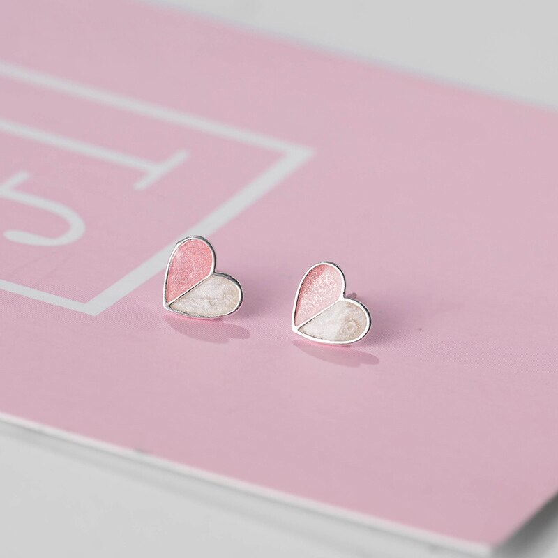 Zilveren roze hartvormige ring, trouwsieraden, eenvoudige harten, verstelbare ringen voor vrouwen, meisjesprijs