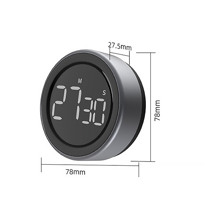 The LED Magnetic Kitchen Bedroom Large Screen Timer Multifunctional Baking Egg Timer Black Student Learning Timer