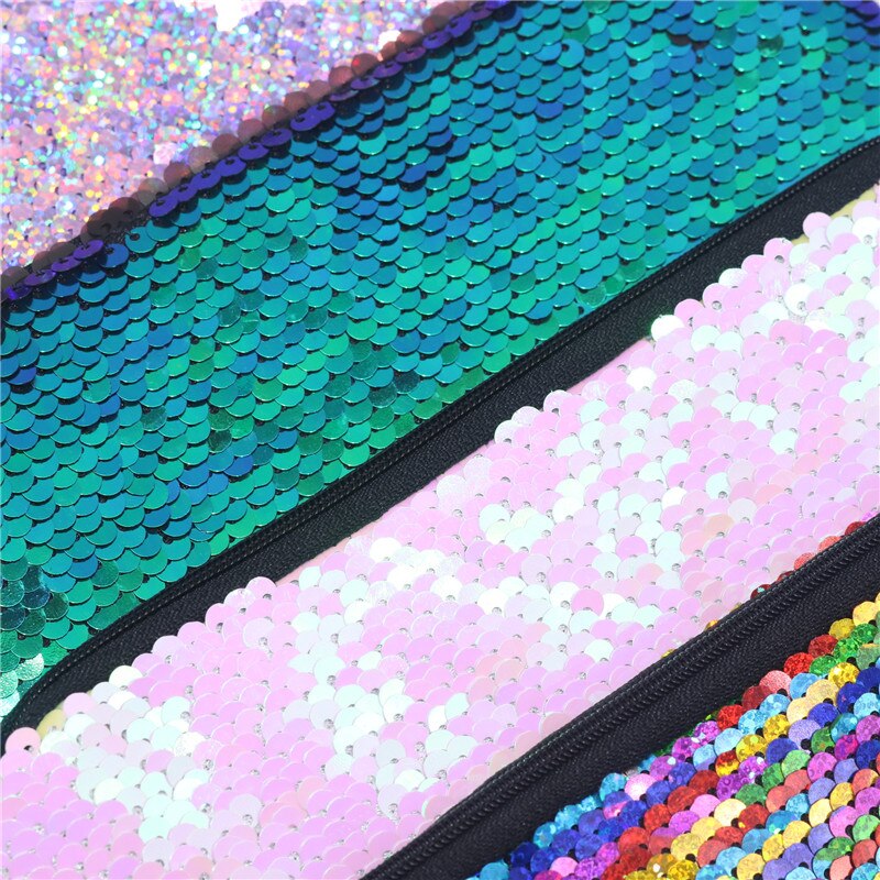 1 pcs Sequin Pencil Case Flash Magic Sequin Pen Bag School Supplies Girl Handbags Sundries Cosmetic Bag Multi-function Bag