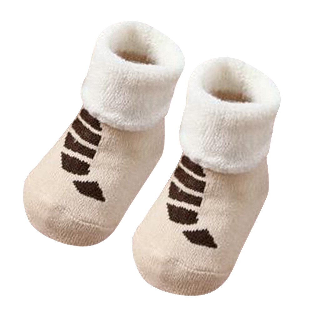 Lonsant spædbarn baby drenge piger sokker småbørn børn skridsikre strikkede varme sokker baby drenge piger søde tegneserie dyre sokker: J