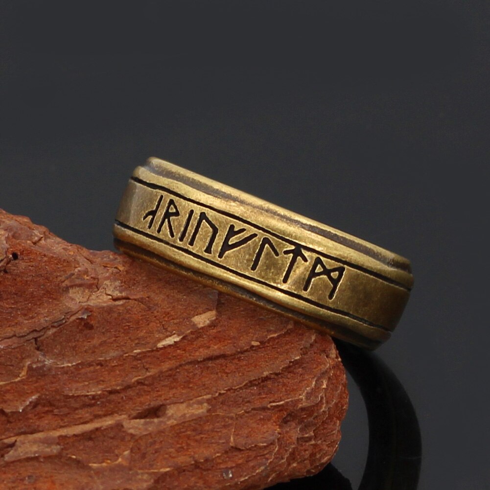 Nordic viking Stainless Steel rune rings with valknut bag