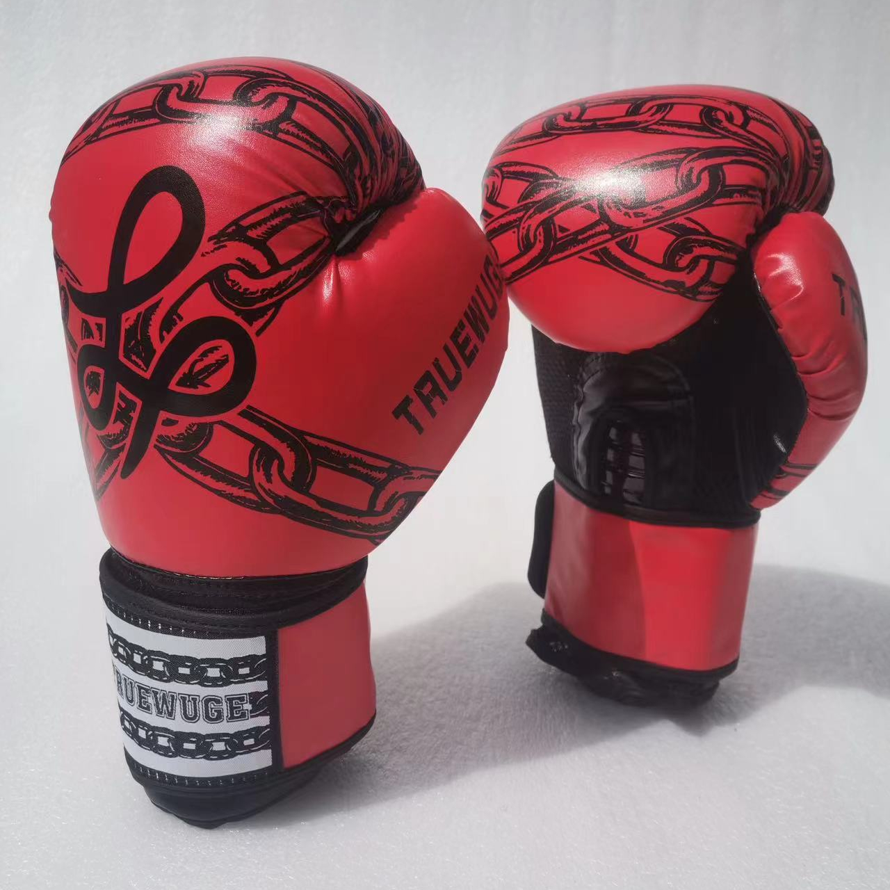 Bokshandschoenen voor heren Leer MMA Vechten Bokshandschoenen Boksuitrusting Kickbokshandschoenen voor kinderen Volwassen Taekwondotraining: Rood / 9.5 inches