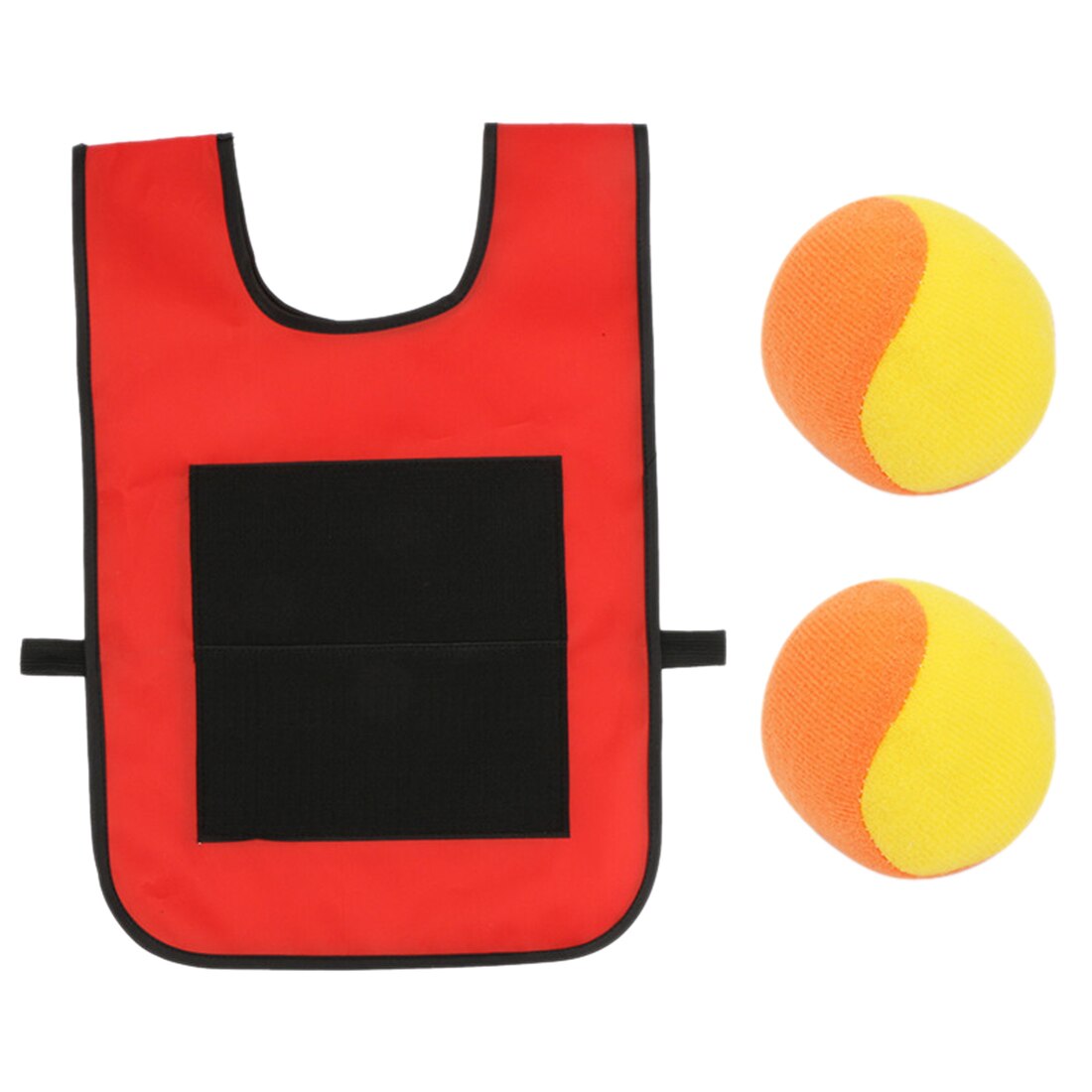 Dodgeball tag sticky väst catch toss game sticky target bollväst utomhus kastmål spel för barn -gul orange och så vidare: Röd