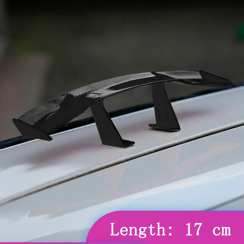 Alerón pequeño Universal para coche, mini alerón trasero con apariencia de fibra de carbono, modelo de alas traseras, decoración de estilo automático, accesorios para coche: Negro