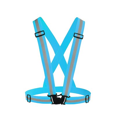 Reflective Safety Vest Strips for Construction Traffic Warehouse Visibility Security Jacket Reflective Strips Work Wear Uniforms: Light blue