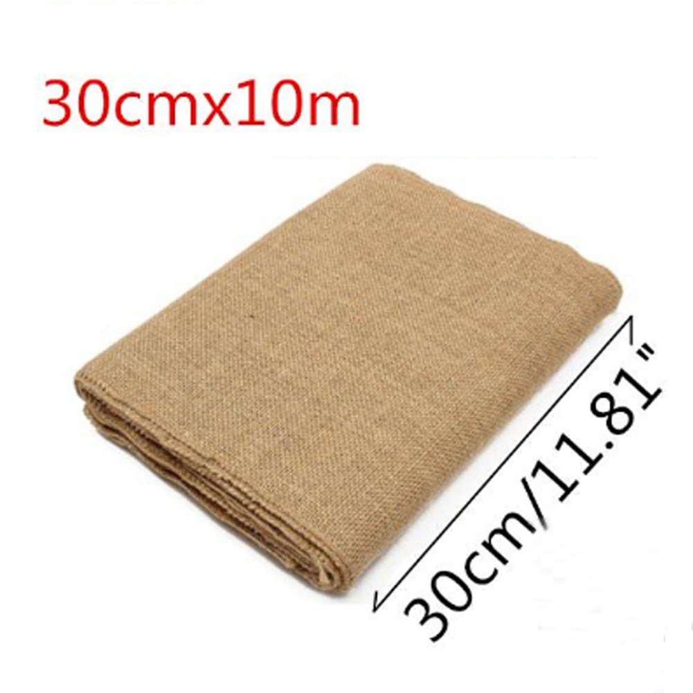 30 cmx 10m løper naturlig vintage jute strie burlap bånd rust bryllup belte stropp blomsterdekorasjon bryllup innredning håndverket