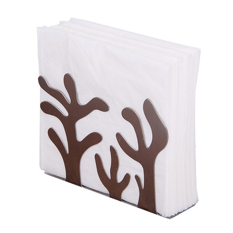 Stainless Steel Hollow Paper Napkin Holder Tissue Holder Rack Table Vertical Napkin Clip For Home Kitchen Decoration