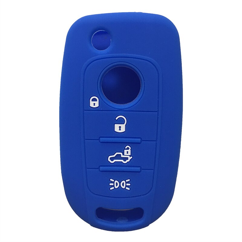 Coque de clé de voiture pliable, pour Fiat Tipo etui clés, Fiat Egea 500X Toro Tipo, coque de protection néon, pour alarme: blue