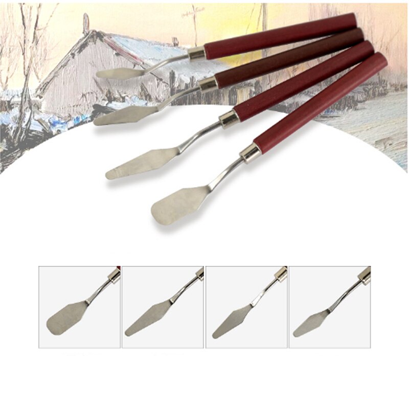 4 pièces/ensemble peinture à l'huile grattoirs artiste peinture accessoires calligraphie Palette spatule couteau fournitures de peinture
