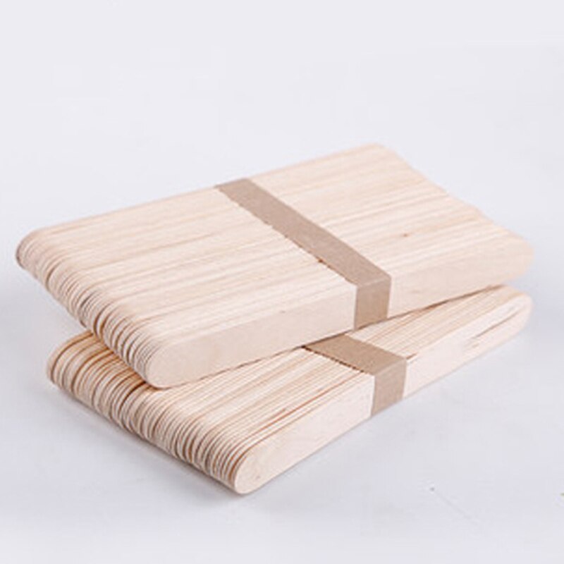 50/100PCS Kids Ice Cream Stick DIY Safe Natural Wooden Popsicle Stick Ice Pop Stick DIY Lollipop Mold Home Coxeer