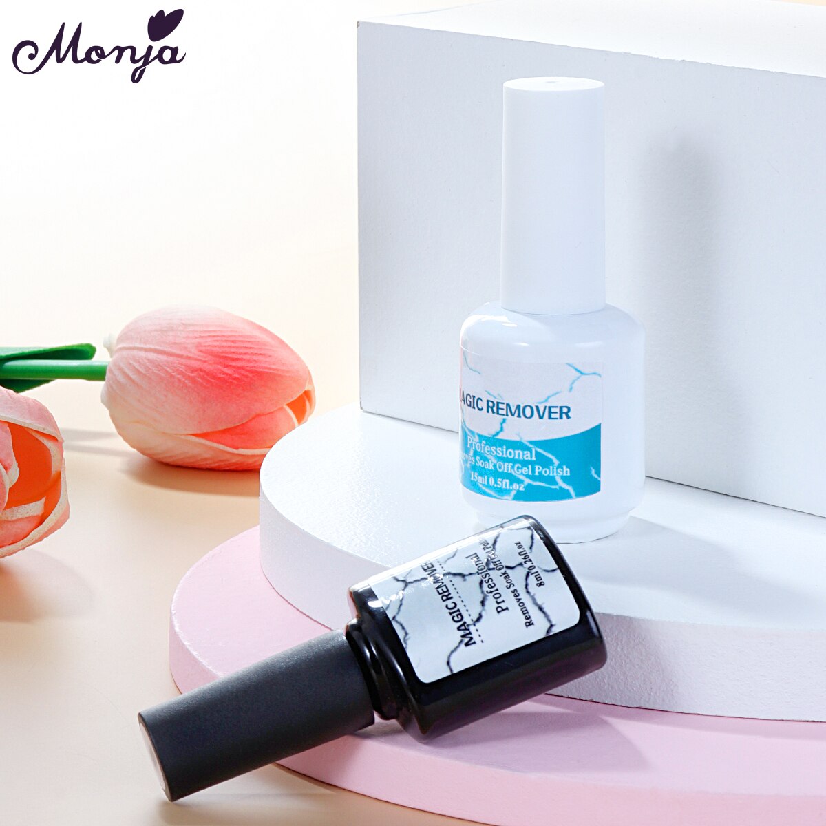 Monjia 2 Styles Magic Remover Gel Nail Art Polish Remover Soak off Fast Burst Manicure Cleaning Glue Tools