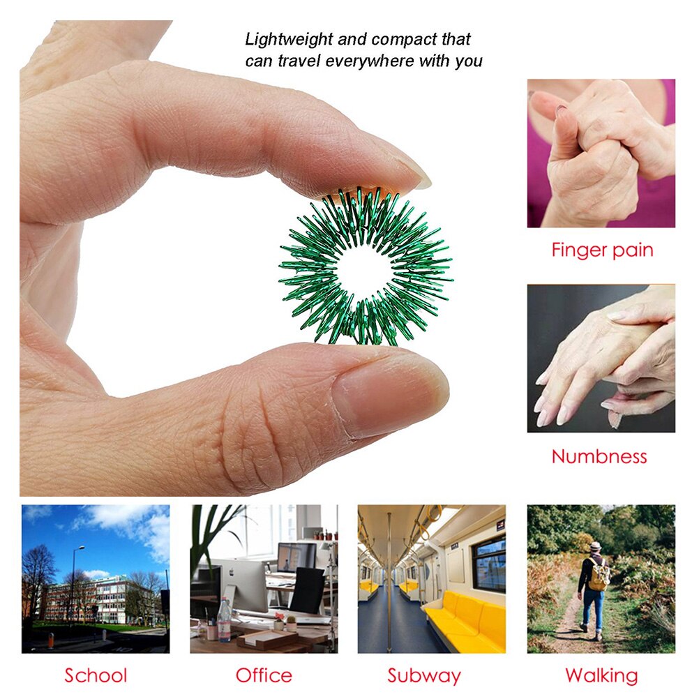 12 Stks/partij Spiky Zintuiglijke Vinger Acupressuur Ring Fidget Speelgoed Voor Kids Volwassenen Stille Stress Relief Massager Speelgoed Voor Adhd Autism