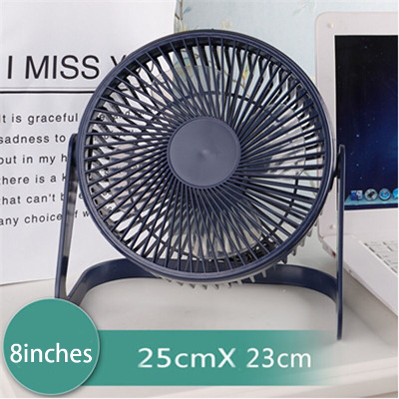 2022 USB Fan 5 Inch 6 Inch 8 Inch Small Fan Office Desktop Electric Fan: Blue1 8inch