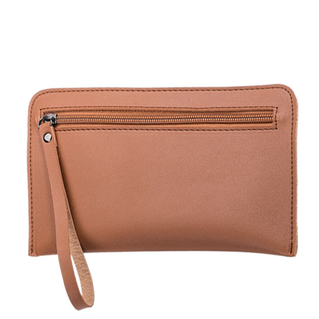 Aelicy vrouwen Lederen Clutch Portefeuilles Portemonnee Rits Handtas Visitekaarthouder Tassen Monedero De Cuero Para Mujer: Brown