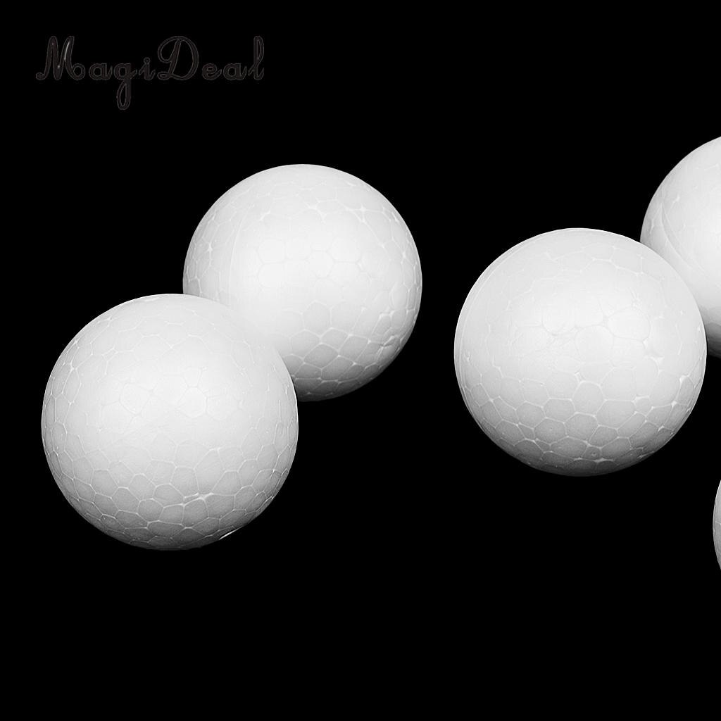 10 stuks 90mm modelleer-piepschuimballen van massief wit polystyreen voor doe-het-zelf kerstfeestdecoratie.