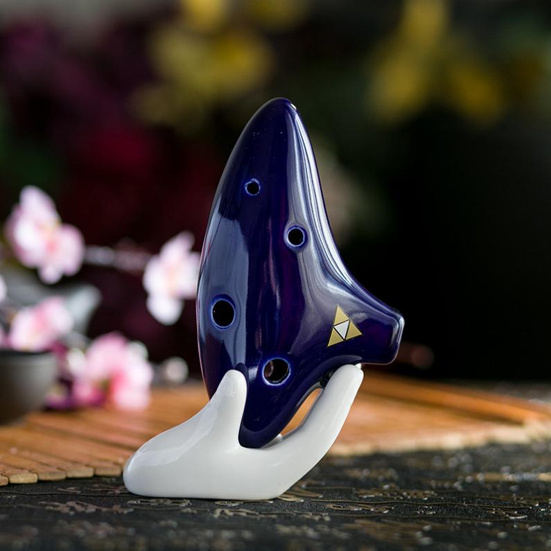 6 Gaten Ocarina Keramische Alto Tonec Fluit Blauw Instrument Comfort Aan De Vingers