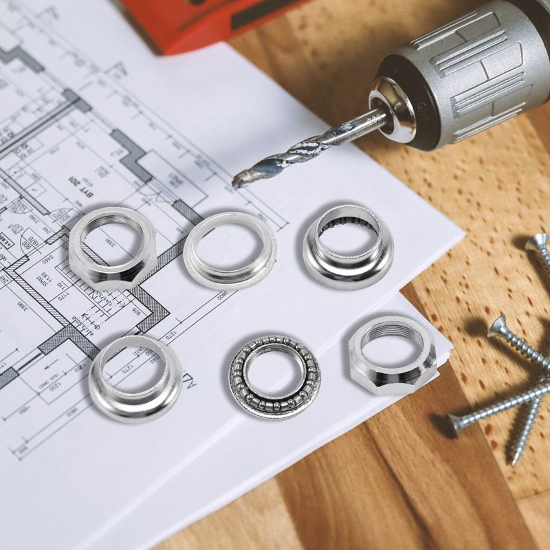 AD-Bike Headset Threaded Bike Threadless External Fork Headset Bearings Stem Bicycle Parts Silver