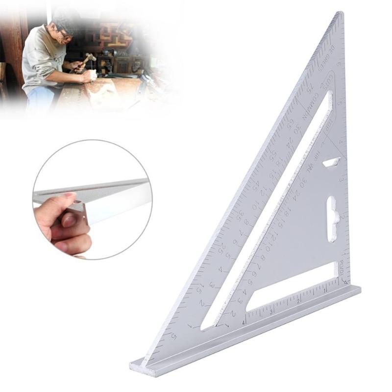 Reglas de ángulo triangular de aleación de aluminio de 7/12 pulgadas para carpintería, herramientas de medición de transportador de ángulos cuadrados de velocidad